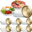 9 Pzas Bandeja Servicio Frío con Compartimentos Dorado