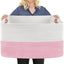 Cesta almacenamiento rosa 22x17x12pulg cuerda algodón sala