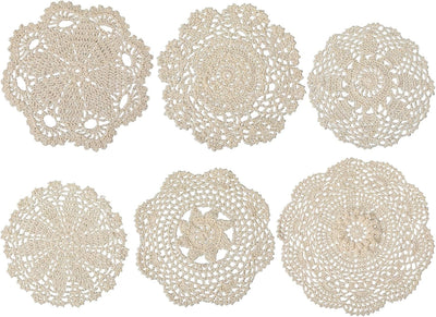 6 Pzas Tapetes Encaje Algodón Vintage Mesa Comedor