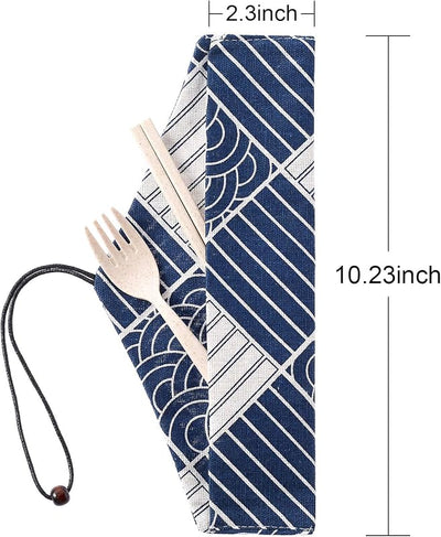 Kit 5 fundas reutilizables para pajitas y utensilios