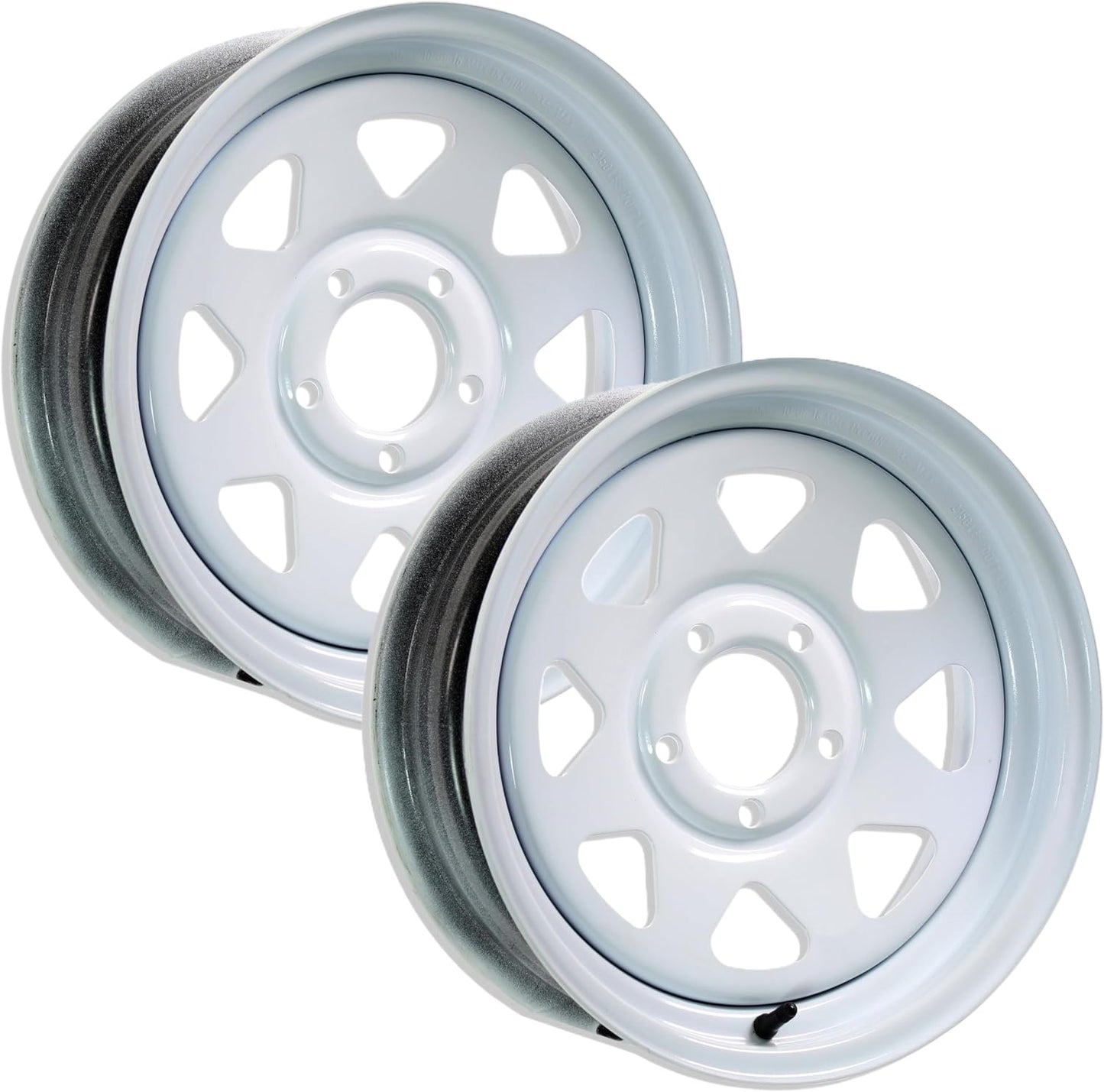 2 Llantas remolque 15pulg acero 15x5 5 lengüetas 4.5pulg