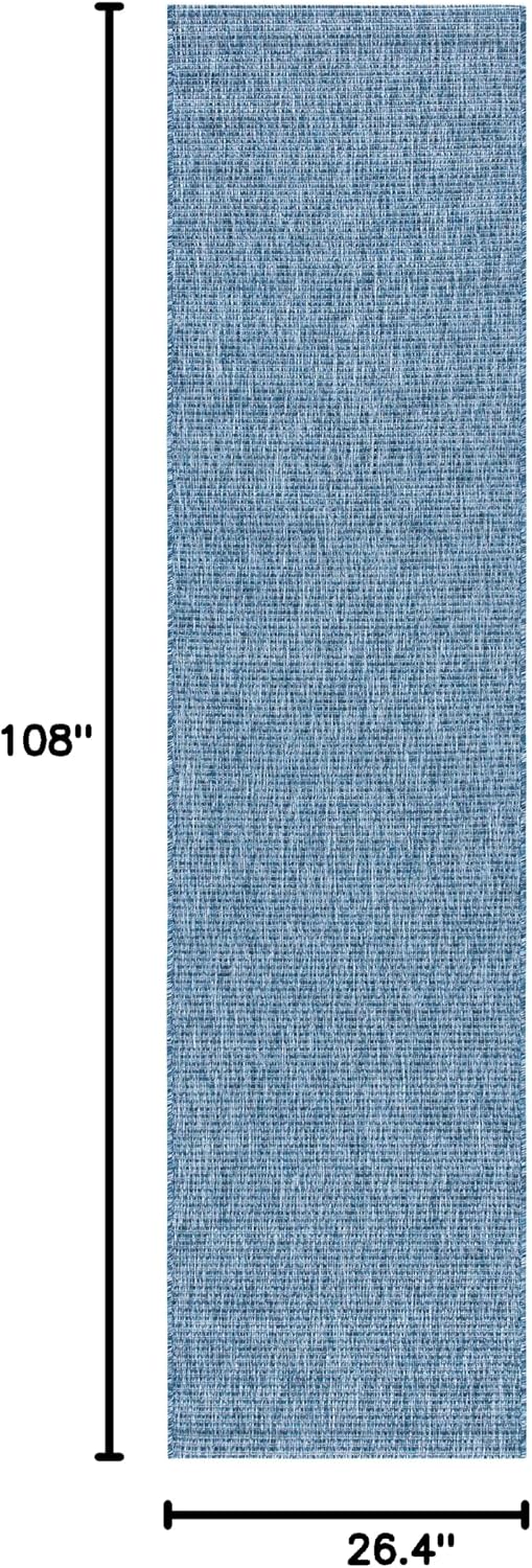 Alfombra lavable Courtyard 2.2x9ft color azul marino