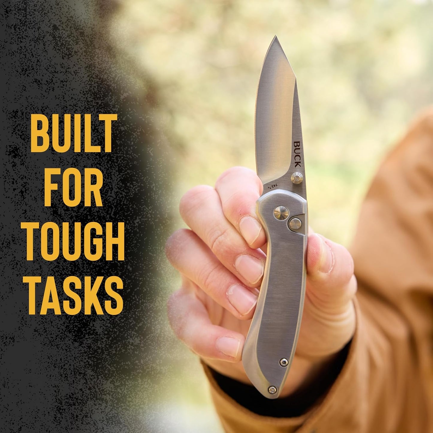 Cuchillo bolsillo acero inox hoja 2.63" con bloqueo botón