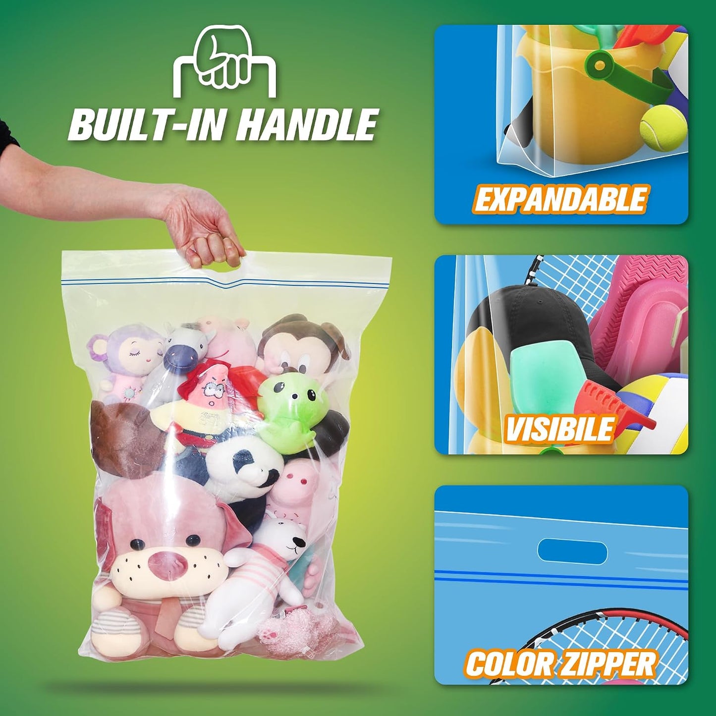 Bolsas almacenamiento 10gal 18x20" transparentes XL pack 20