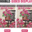 Bandera geranio rosa 28x40" doble cara búfalo negro y blanco
