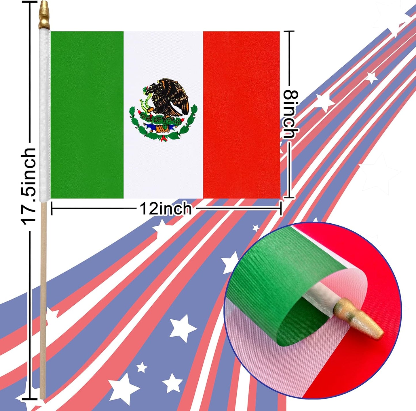 12 Banderas México 8x12pulg Madera Mini Decorativas