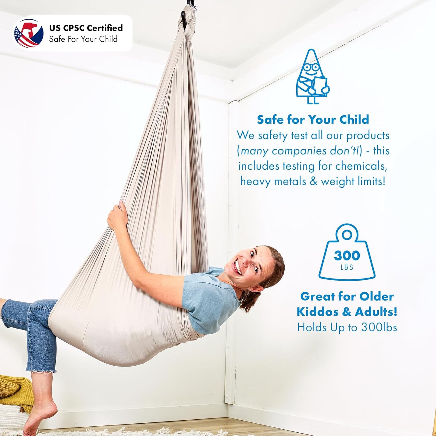 Columpio sensorial para niños y adultos 300lb tela suave