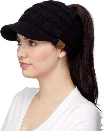 Visera sombrero beanie cola caballo 2en1