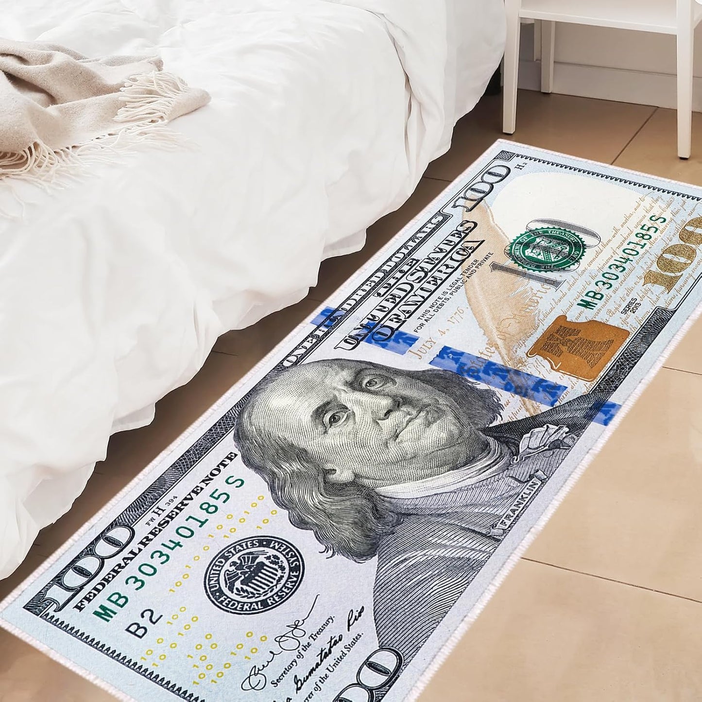 Alfombra pasillo 2x6ft antiderrap lavable 100 billetes