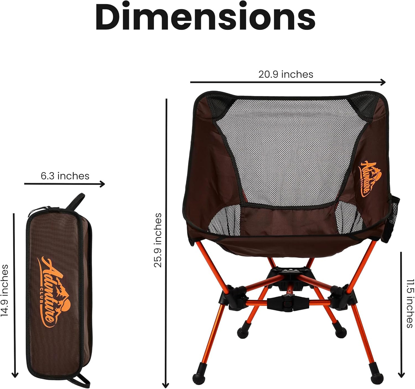 Silla camping portátil ligera plegable 330lb