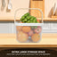 Cesta de acero malla mango madera para jardín cocina baño