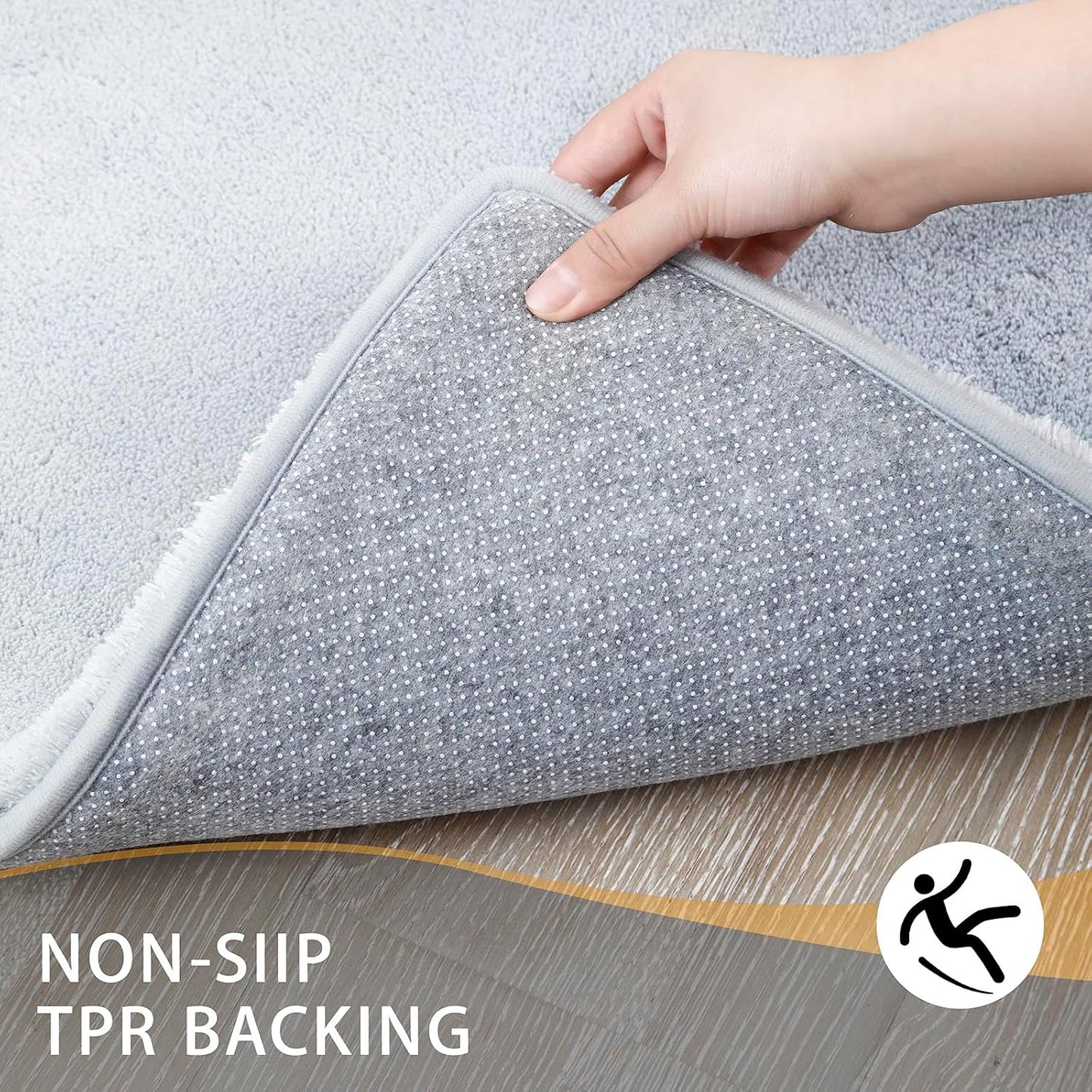 Alfombra baño 32x20 gris claro espuma elástica antiderrap