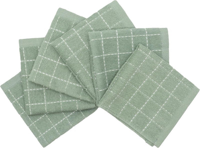 Paños de cocina de algodón absorbentes multiusos 12x12 pulgadas color verde claro