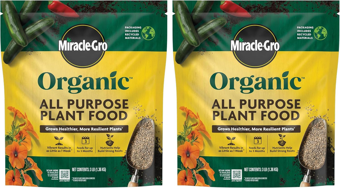 Alimento orgánico para plantas jardín 3lb paq 2