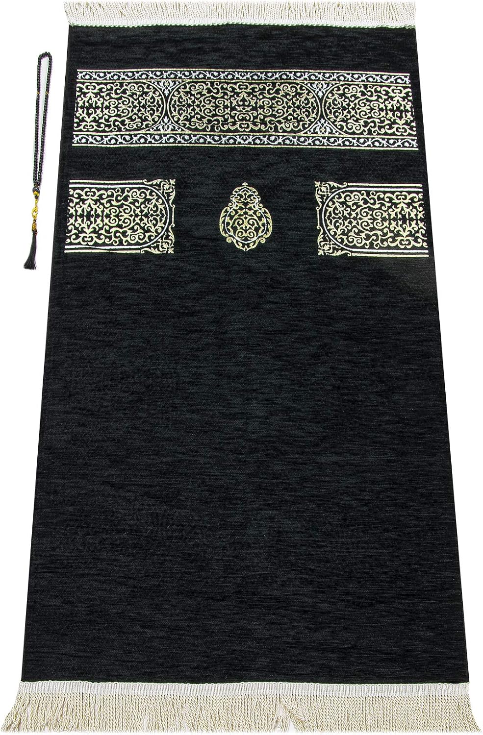 Alfombra oración musulmana suave color negro