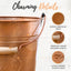 Cubo basura baño rústico metal mango madera 7L tono cobre