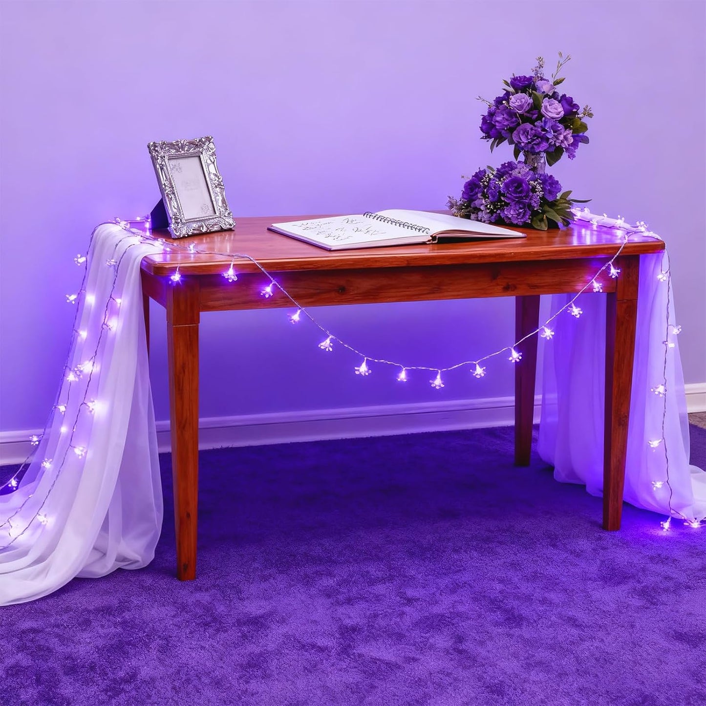 Guirnalda luces 100 LED 33pies hada lavanda