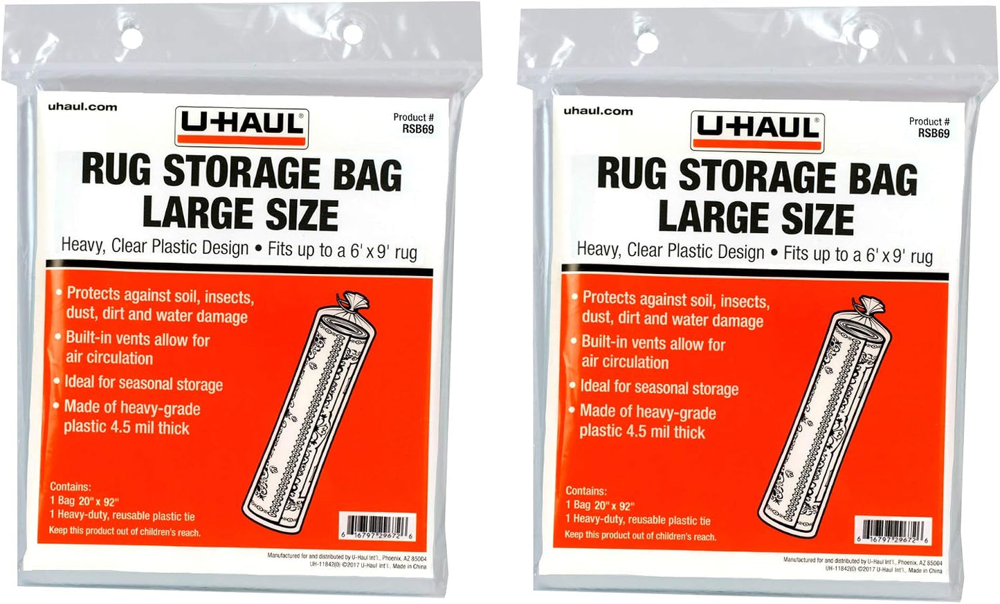 Bolsas almacenamiento alfombras 6x9ft 20x92pulg set 2
