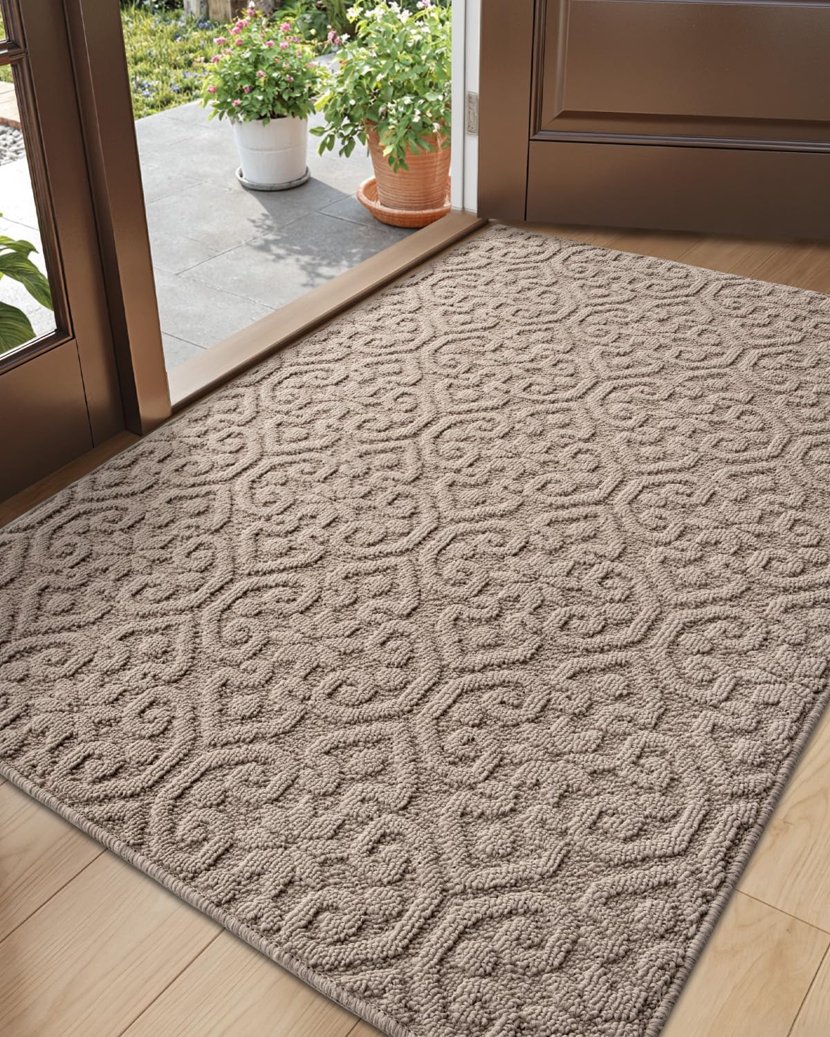 Tapete antiderrap entrada puerta 3x5ft beige
