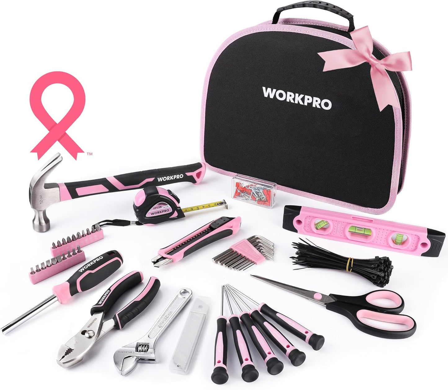 Kit 236 Pzas Herramientas Rosa con Bolsa Transporte