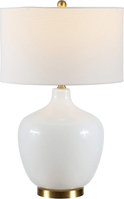 Lámpara mesa cristal blanco antiguo 27pulg moderna