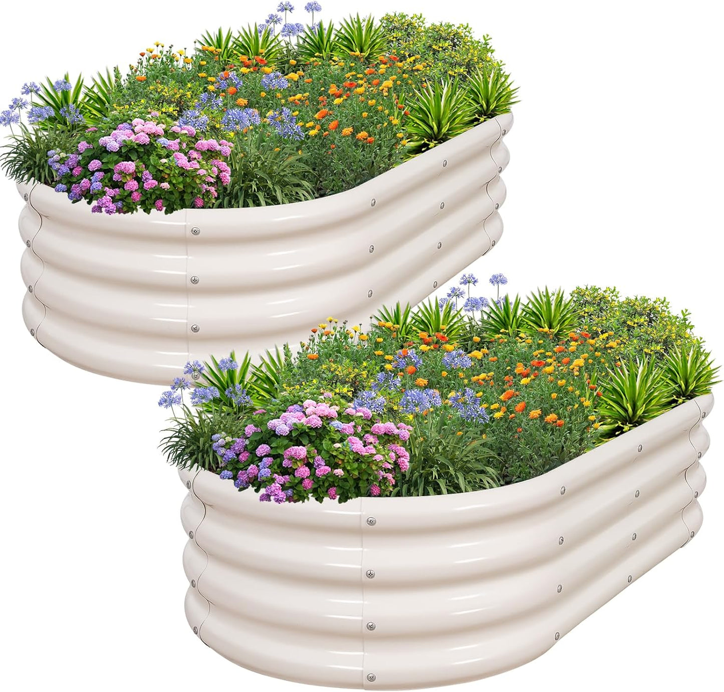 Cama jardín elevada 4x2x1pie metal para flores