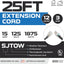 Cable extensión exterior 12/3 25pies resistente ignífugo
