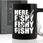 Taza café con gancho pesca 13.5oz cerámica navidad