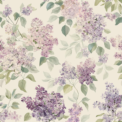 Papel tapiz vintage lila floral despegable 17.7x118pulg dormitorio