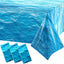 Mantel plástico 3 Pzas estampado olas 54x108pulg azul