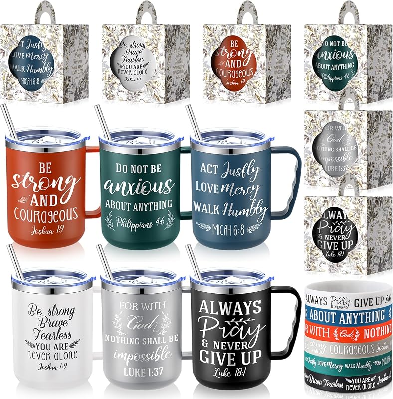 18 Pzas Tazas Café Navidad con Tapa Pajita 6 Vasos Térmicos