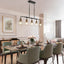 Candelabro dorado 5 luces isla cocina moderno