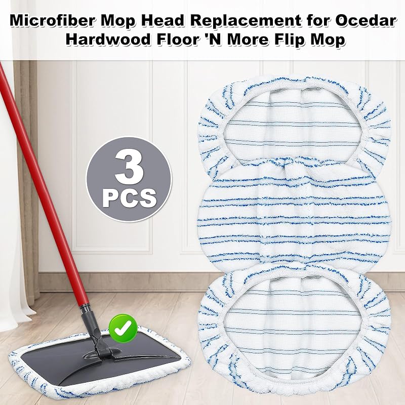 Cabezales trapeador microfibra O-Cedar para suelos madera set 3