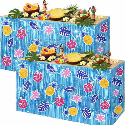 Manta para mesa hawaiana con reflejos de fiesta infantil 108 x 30 pulgadas