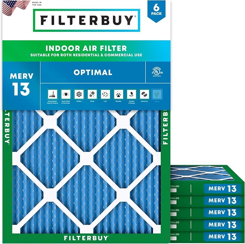 Filtro aire MERV 13 18x22pulg pack 6 para horno de ca