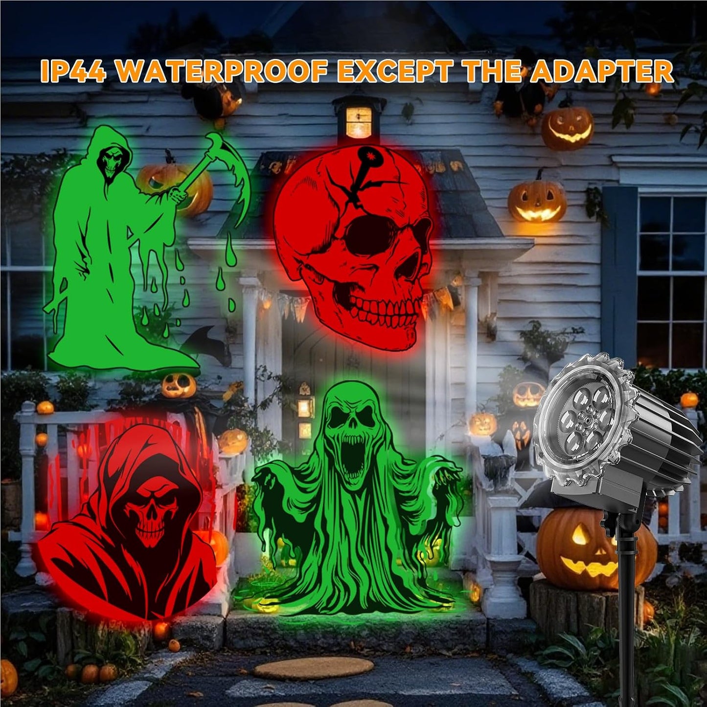 Proyector luces Halloween fantasma impermeable patio