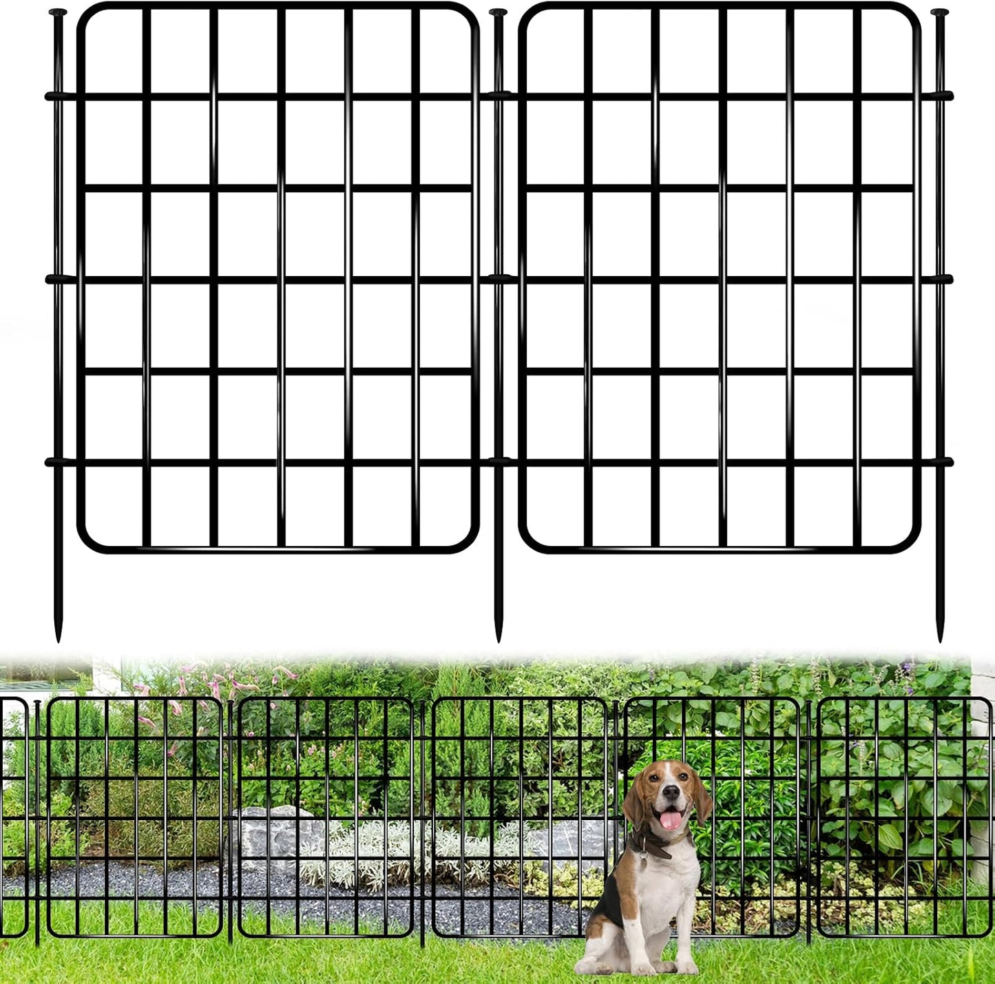 Valla decorativa acero inox 30x17" 28 paneles para mascotas
