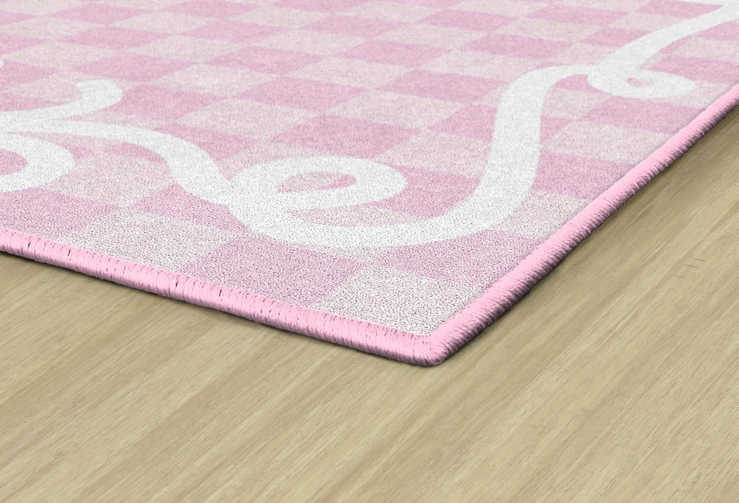 Alfombra educativa para niños 5x7ft6pulg color rosa