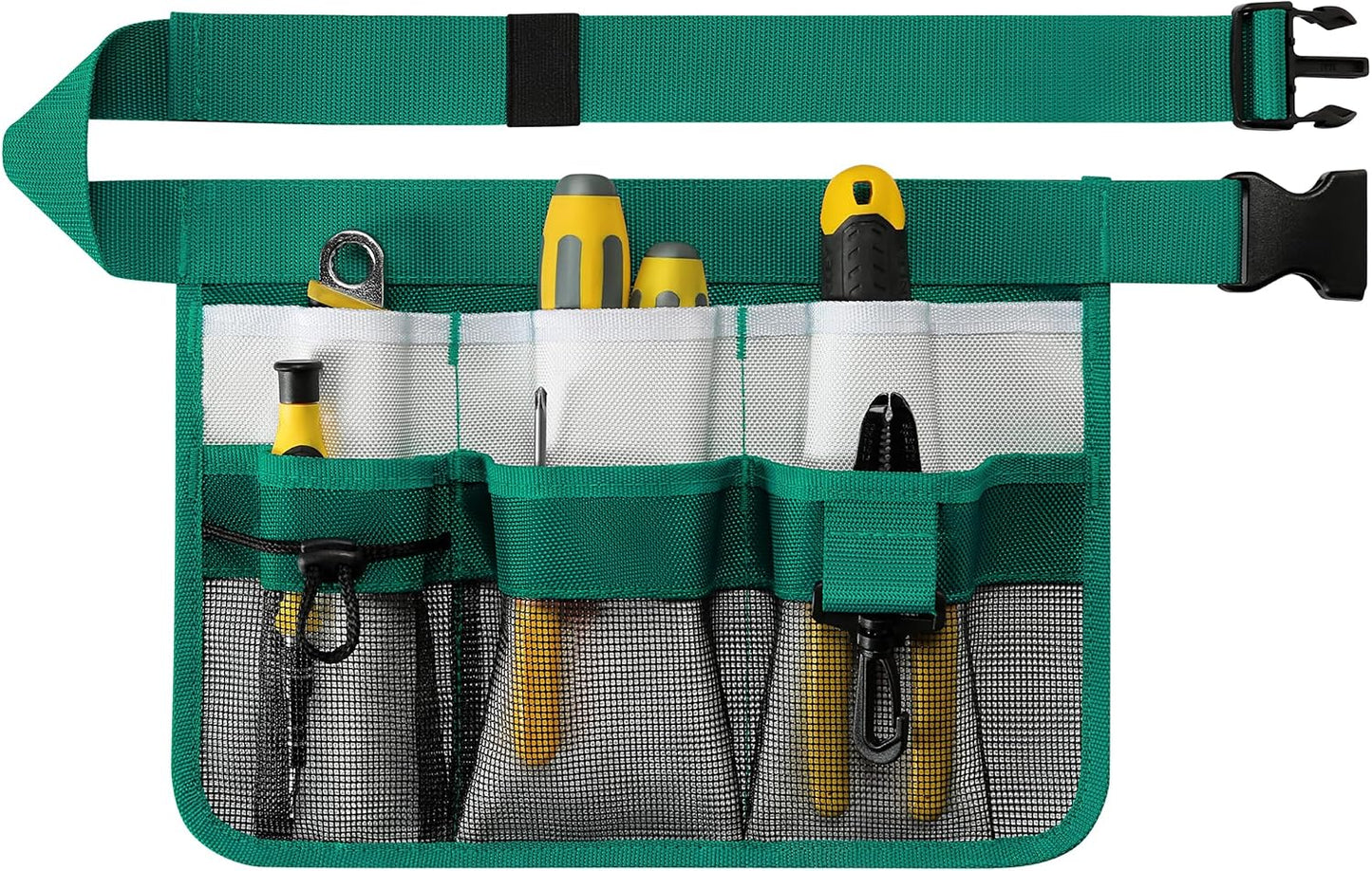 Delantal jardinería mujer 8 bolsillos ajustable verde