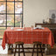 Mantel cuadros naranja 60x104pulg lino pesado estilo campo