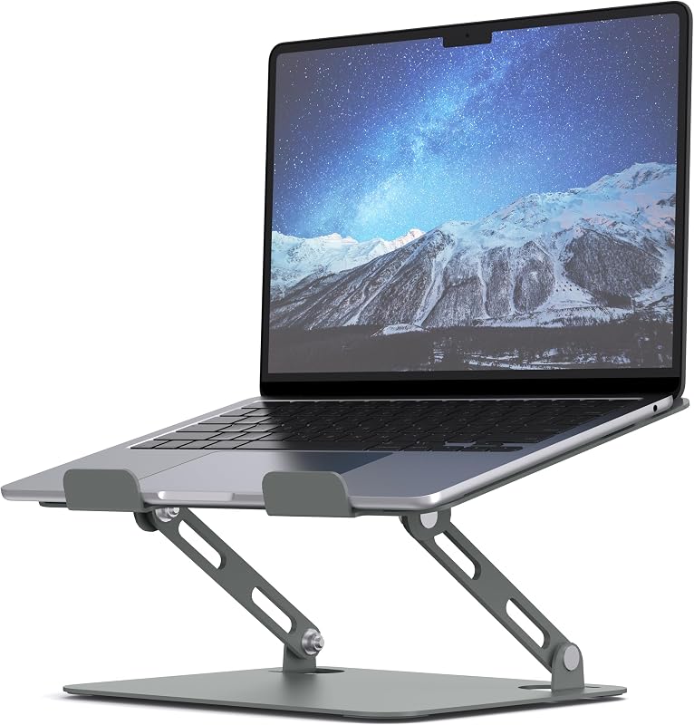 Soporte computadora portátil metal ajustable 10-15.6pulg gris