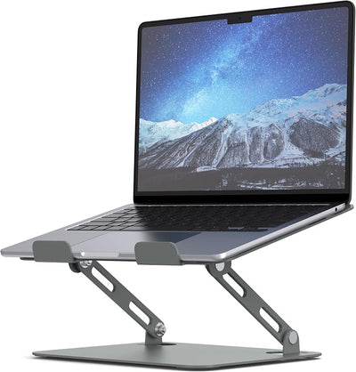 Soporte computadora portátil metal ajustable 10-15.6pulg gris