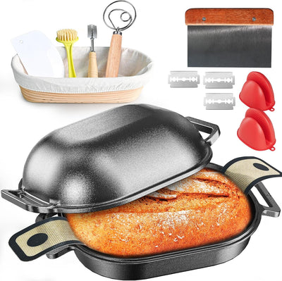 Horno holandés hierro fundido 7.5qt con canasta Banneton