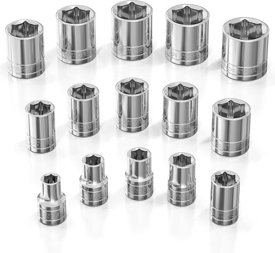 Set llaves vaso SAE 1/2" 18 pzas 3/8 a 1-1/4