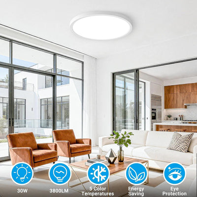 Lámpara LED techo empotrada 15pulg 5 temperaturas color