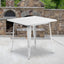 Mesa cuadrada metal blanco 31.5pulg interior exterior