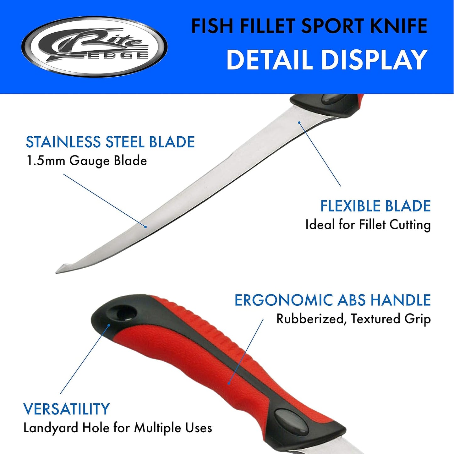 Cuchillo filete 12.5pulg hoja acero inox con funda