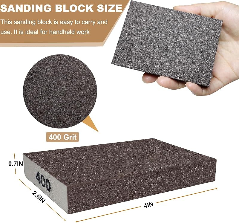 6 Pzas Bloques Lijado 400 Grano Esponja Reutilizable