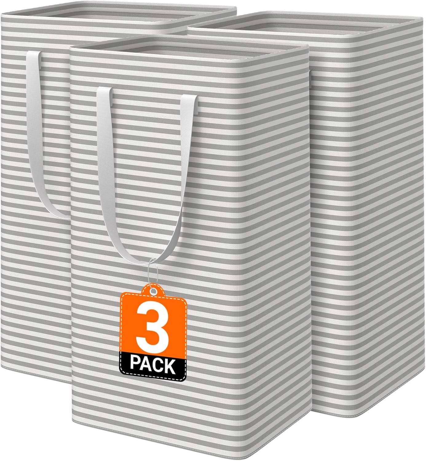 3 Pzas Cesta Lavandería Impermeable Plegable con Asas