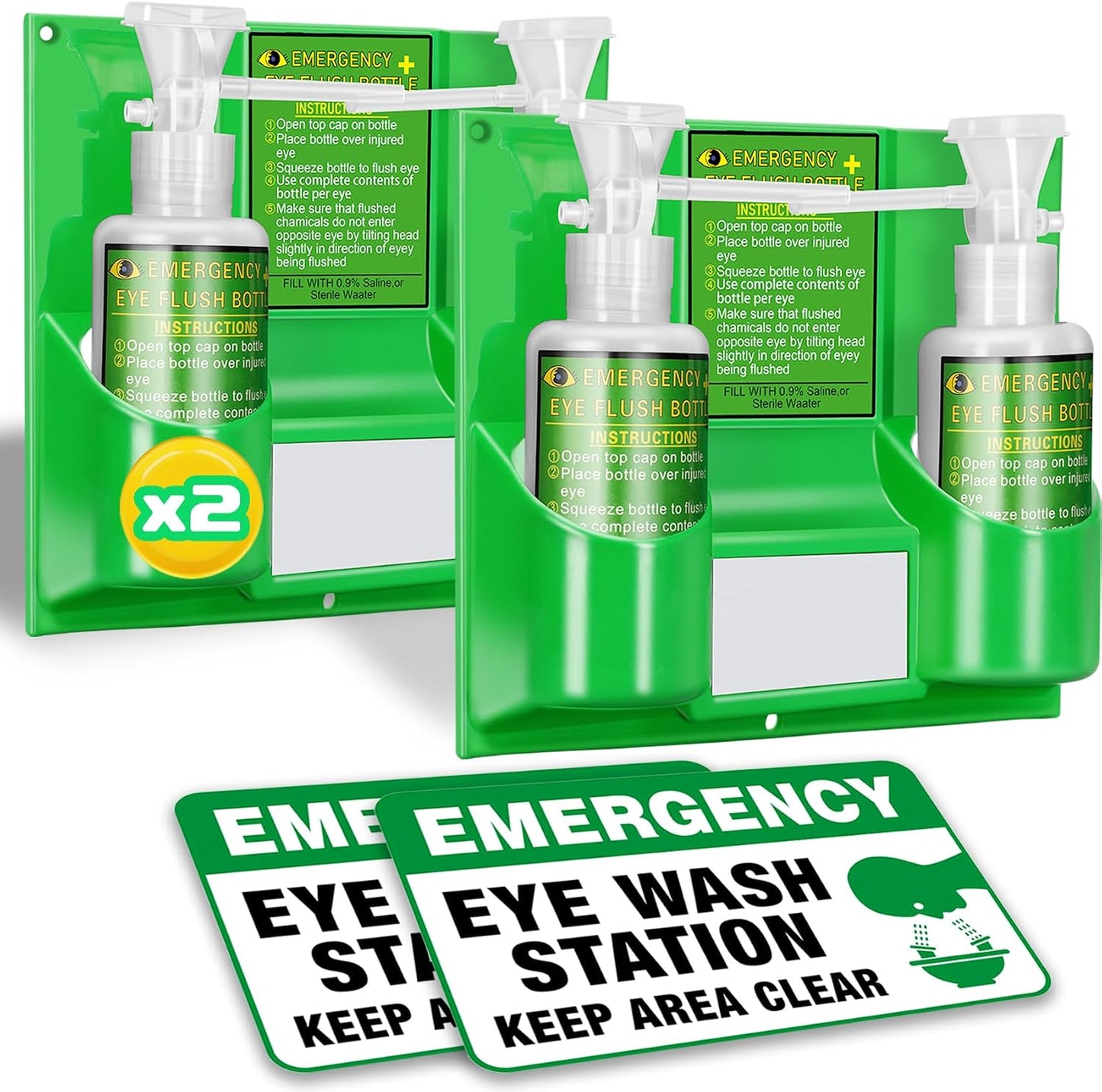 Estación lavado ojos OSHA libre BPA montaje pared 17oz